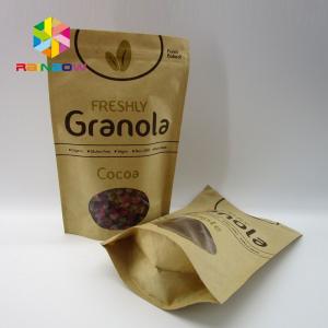 High Temperature Stand Up Pouch Pressure Resistance For Coffee Beans The Kraft Paper Bag With Clear Window