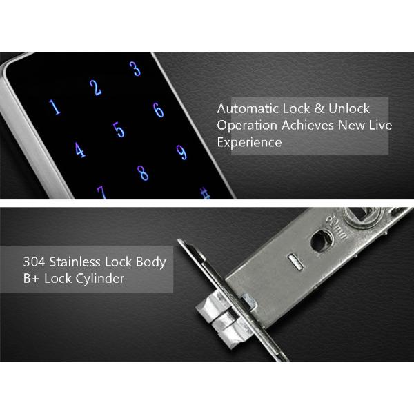 Password Keypad Bluetooth Door Lock Self Locking 5000 Times Life Span