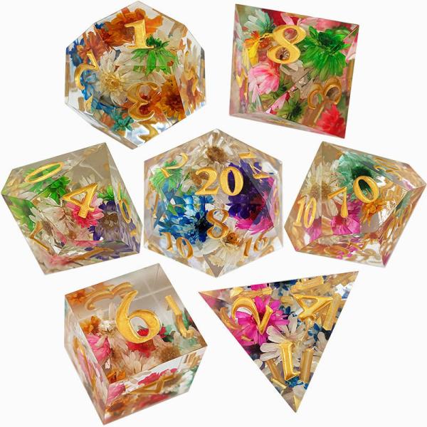 Buy Multipurpose Polyhedral Resin Dice , Portable Handmade Sharp Edge Dice at wholesale prices