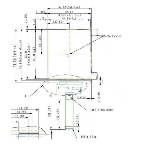 3.81 Inch High Resolution Oled Display Module, 1080x1200 Resolution Mipi Interface 100 Cd/M2