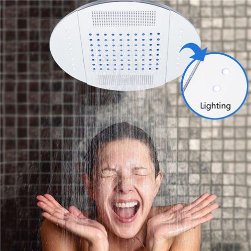 Buy Multi Function Overhead Rainfall Shower Head 25CM Diameter With LED Lighting at wholesale prices