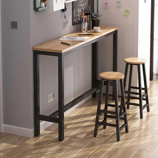 1.6m White Kitchen Bar Table Stool Set Melamine MFC With Metal Legs
