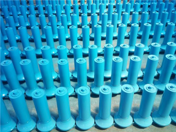 Buy Blue Self Aligning Conveyor Guide Roller Buffer 219mm Diameter at wholesale prices