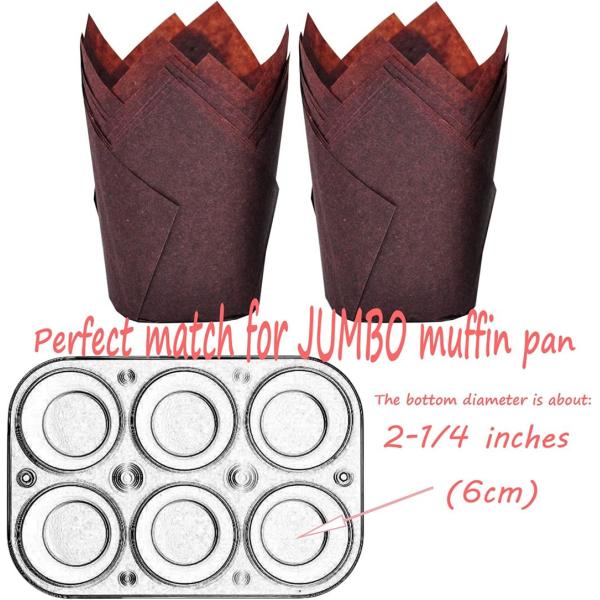 Rk Bakeware China Large Size Brown Greaseproof Paper Baking Cupcake Muffin Liner Tulip Baking Cup