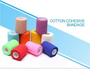 Quality Light weight cotton cohesive medical bandage, Medical suppliers colored cotton self adhesive cohesive elastic bandage for sale