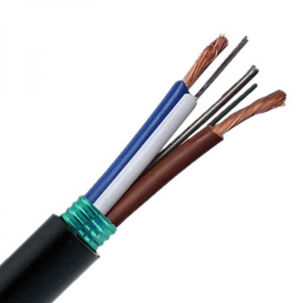 Steel Tape Armoured Hybrid Optical Fiber Cable / Pipeline Fiber Optic Cable 2km/roll