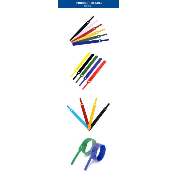 Needle Shaped Back To Back Hook And Loop Customized Cable Organizer Tape Single Sided