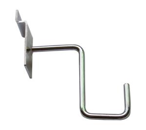 Iron Wire Mesh Display Hooks Bright Chrome 115mm Grid Mesh Hooks