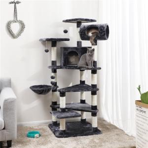 Space Saving Natural Wood Modern Cat Tower 21.8kg Weight Paper Tubes Strucutre