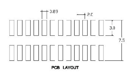 SMD Type Male Pin Header Connector 16 Pins Dual Row Current Rating 2.0 AMP
