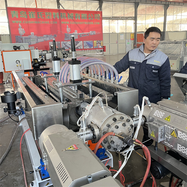 PLC Controlled Single Screw Extruder Machine Double Wall Corrugated Hose Machine