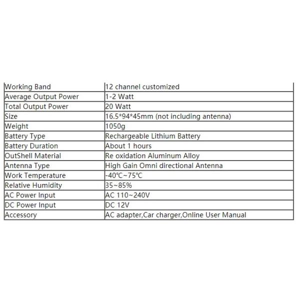 Handheld 12 Antennas Cell Phone Signal Jammer Exterior Aluminum Alloy Shell