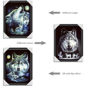 China 30x40cm Cool Wolves 3D Lenticular Poster For Gifts And Home Decoration on sale