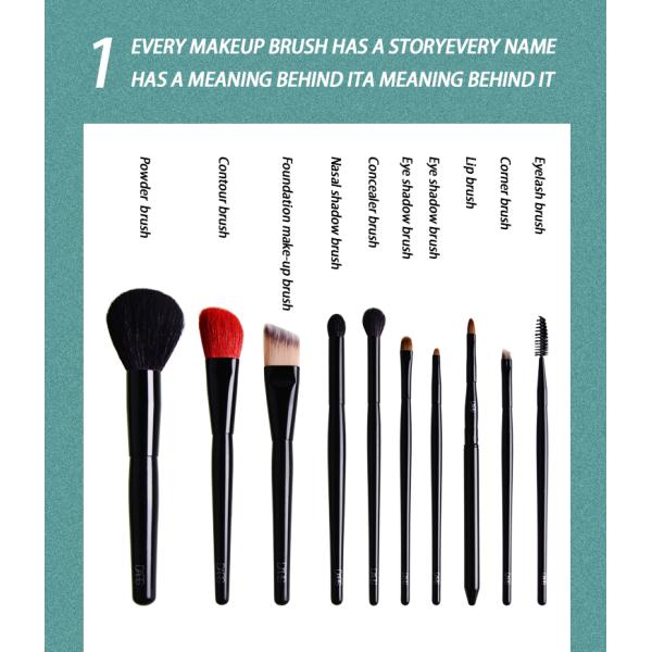 251A13610 Private Label 10pcs Professional Makeup Brush Set Customization Fashionable