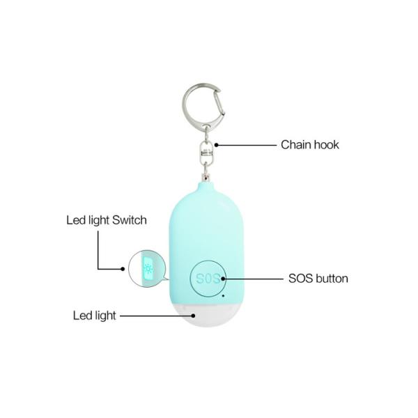 keychain perosnal self defense 130db Rechargeable Self Defense Siren With LED light