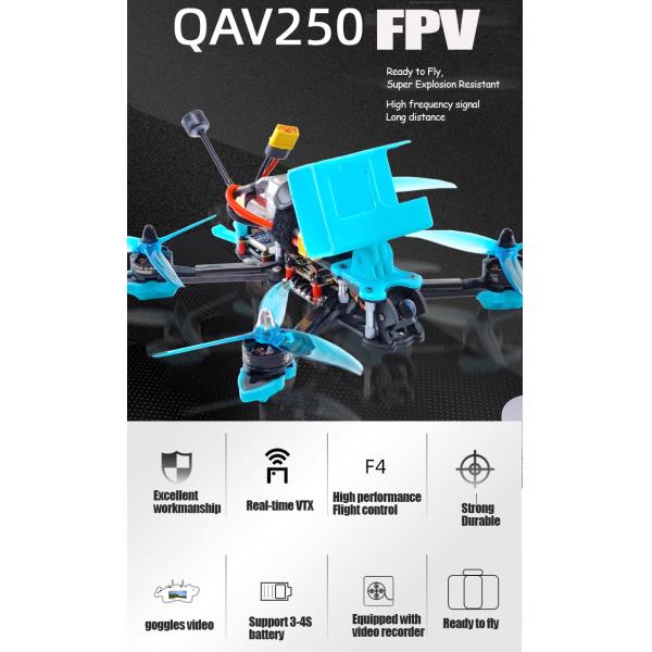QAV250 3S 4S Freestyle 115mm 2.5-inch F4 5A ESC Racing RC Drone Kit Small Remote Control Drone Camera Ready-to-Fly (RTF BNF)