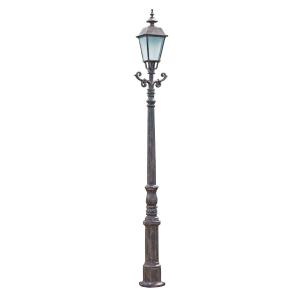 China Garden / Street Cast Iron Light Pole Round Base Lantern On Top European Style on sale