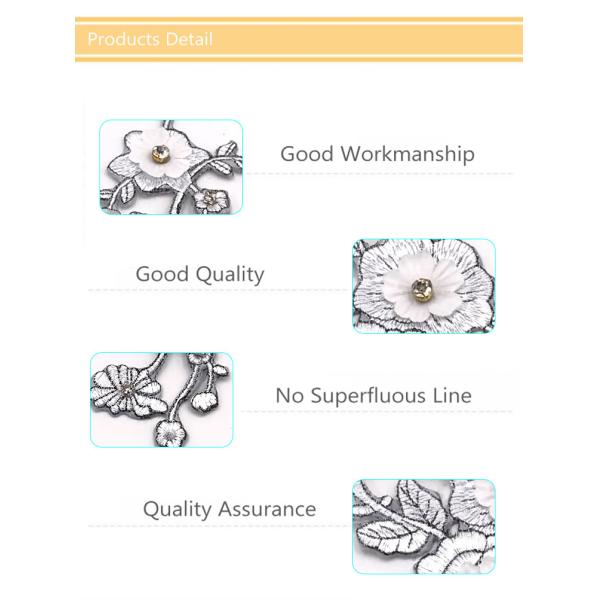 3D Simple Style Wintersweet Embroidery Patch Custom Handmade Flower Patches with Beads