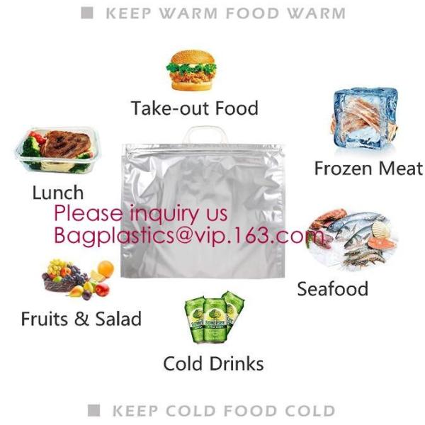 reflective Thermal Plastic handle portable aluminum epe foam Insulation bag cool bag,aluminum film lunch Thermal food pi