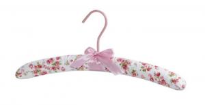 custom cotton padded children clothes hanger with bow