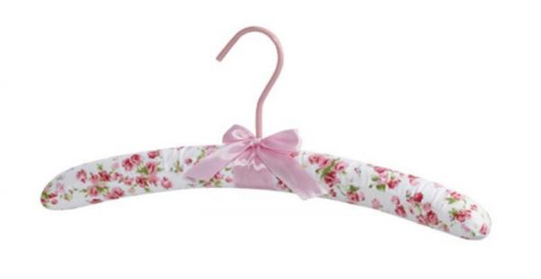 Buy custom cotton padded children clothes hanger with bow at wholesale prices
