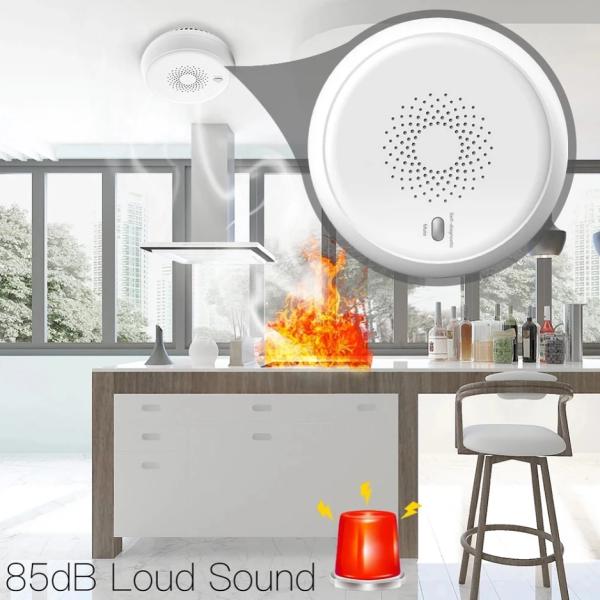 Plastic Cover Smart Alarm Smoke Zigbee Detector Tuya App Control Household Sensor