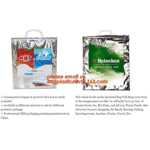 reflective Thermal Plastic handle portable aluminum epe foam Insulation bag cool bag,aluminum film lunch Thermal food pi
