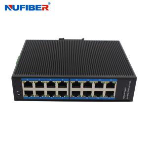 Quality Industrial POE Ethernet Switch 16 Port with Auto Negotiation and Auto-MDI/MDI-X Function and 12V to 52V DC Redundant Power Input for sale