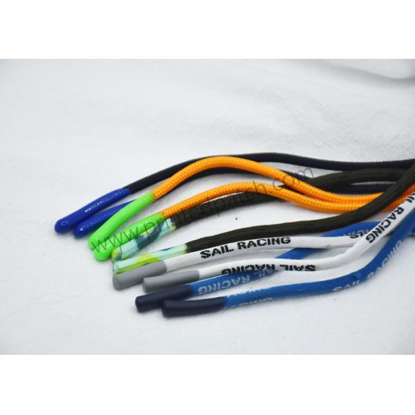 SGS 3mm 4mm 5mm Polyester Drawstring Cord With Silicone Bullet End Tips
