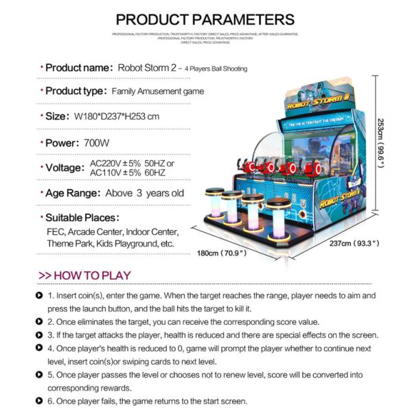 Robot Storm 2 - 4 Players Ball Shooting Game Ticket Redemption Arcade Game Machine