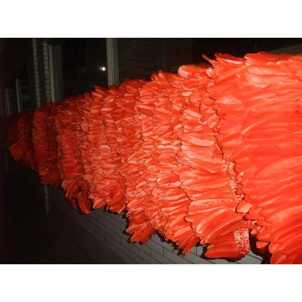 Dress Decoration Goose Feather Fringe Trim with Satin Ribbon Tapes and Dyed Pattern