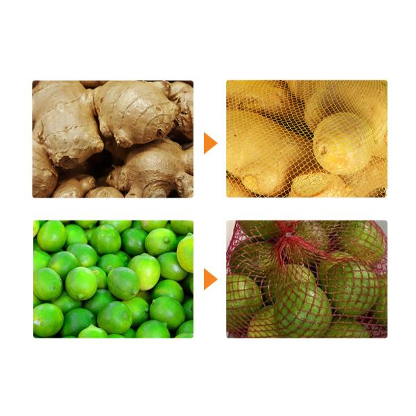 Semi Automatic Net Packaging Machine Green Lemon Fruit Vegetable Mesh Bag Package Equipment