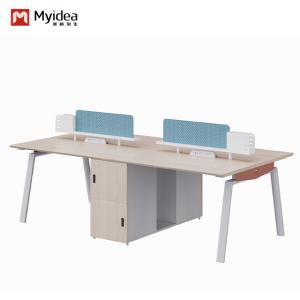 Quality Support customization Two-Person / Four-Person Office Desk With File Cabinet With Lock Customizable Size Color for sale