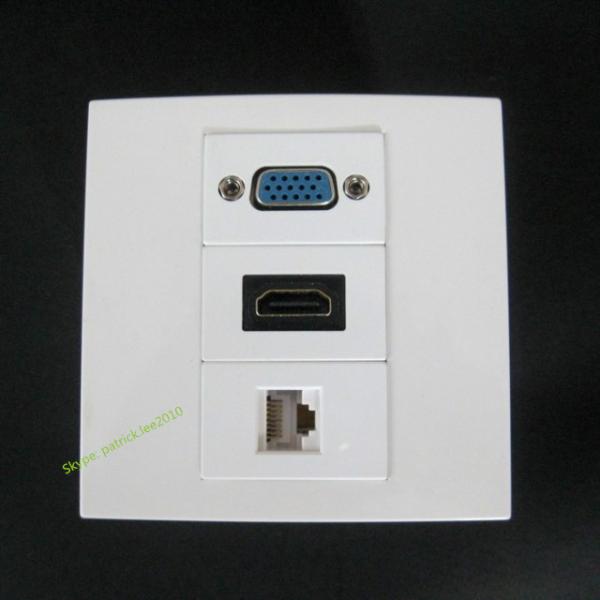Buy Multimedia Panel Wall Socket With VGA PC HDMI RJ45 Compatible For Computer DVD Network at wholesale prices