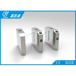 Quality Stainless Steel Glass Turnstile , Amusement Park Entrance Barrier Systems for sale