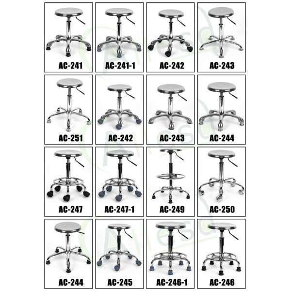 Stainless Steel Metal Round ESD Safe Chairs Anti Static For Lab
