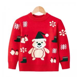 China Fashion Christmas Children's Pullovers Kids Girls Boys Knitted Crew Neck Christmas Sweaters on sale
