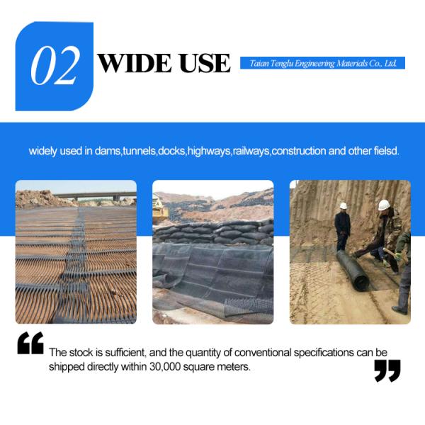 Raw Material HDPE/PP Uniaxial Geogrid for Retaining Wall in Civil Engineering Projects