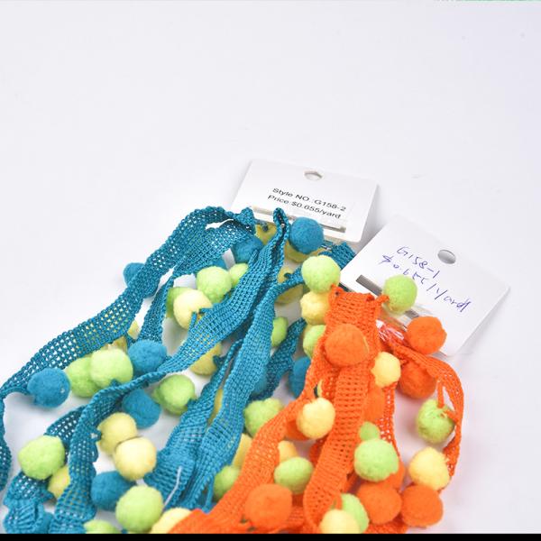 Customized Color 1.2cm Width Pom Pom Tassel Trim For Clothes