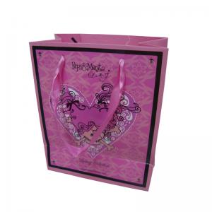 China Colored Custom Printed Recycled Paper Gift Bags With Satin Ribbon Handles Supplier on sale