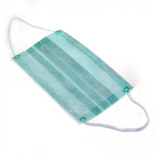 Quality Breathable Green Non Woven Surgical Mask in Operation Virus Liquid Protection for sale
