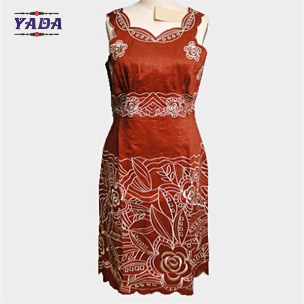 Latest elegant embroidery neck lady slim formal office dresses ladies sexy women direct from manufacturer clothing sale