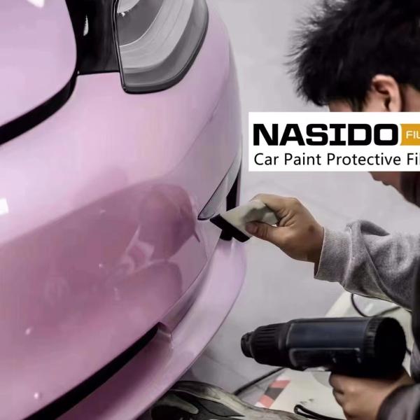 Self Adhesive Color Wrap Film Soft Peach Color Chemical Resistance Weather Proof