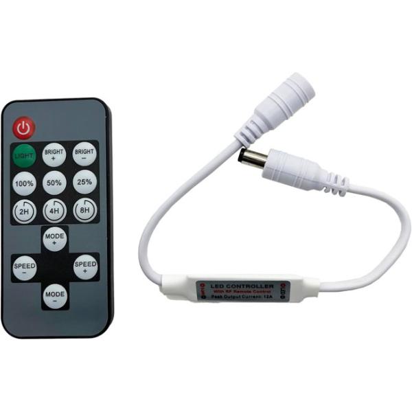 14Key 12a Single Color Rf Led Controller With Dc Or 2 Pin Connection Mode