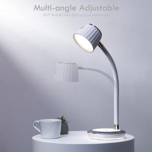 Desk Lamp with QI Wireless Charing Station LED Table Lamp Eye-Caring Table Lamp Nightstand Reading Lamp Study Light