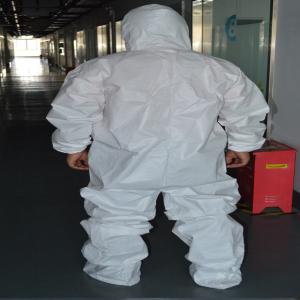 China Waterproof White Disposable Suits PP PE Protective Coverall on sale