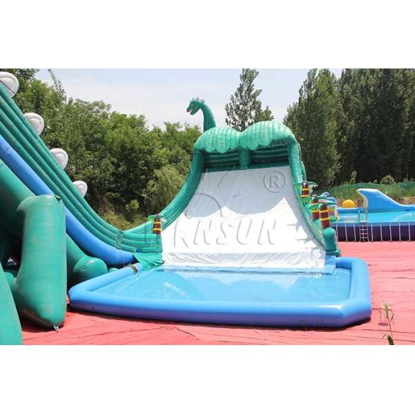 Dinosaur Theme Blow Up Water Park , Customized Size Inflatable Aqua Park