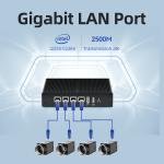 Industrial Fanless Mini Computer Linux Intel N100 DDR4 16G RAM 4LAN Dual COM