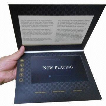 Buy 7 Inch LCD Video Brochure Card , ON / OFF Button Switch Invitation Video Card at wholesale prices
