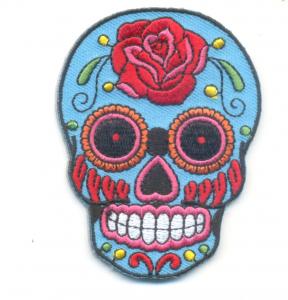 Quality Iron On/Sew On Embroidered Skull Patches For Jacket Hat Europe Standard for sale
